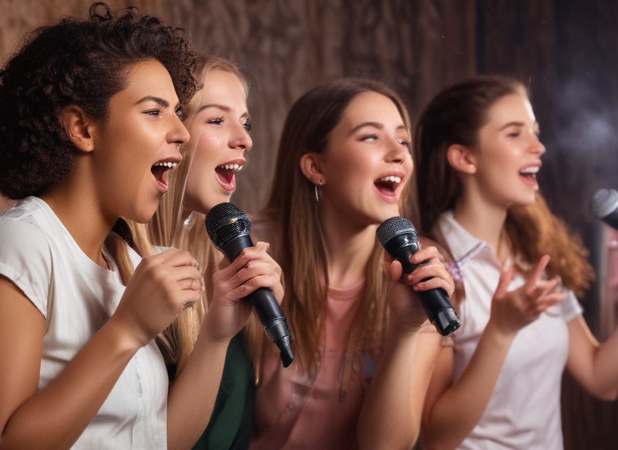 singing in a karaoke