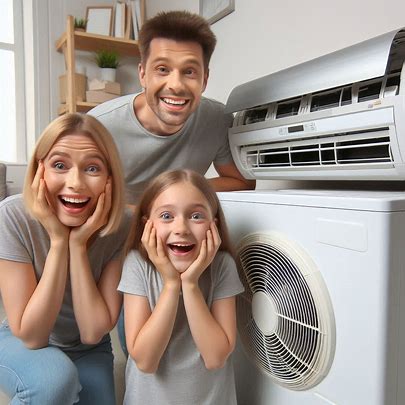 family happy with clean AC